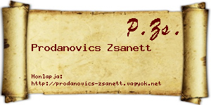 Prodanovics Zsanett névjegykártya