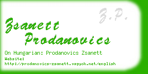 zsanett prodanovics business card